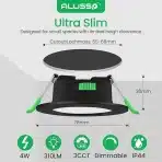Alusso LED vgradni stropni reflektorji, 4 W - komplet 6 - slika 2