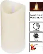ToCi LED sveče kremne barve - komplet 3 - slika 4