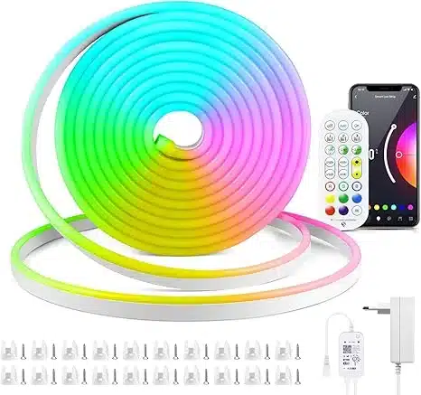 AIMENGTE WiFi LED neonski trak z aplikacijo, daljincem in glasovnim upravljanjem - 5m zadnjikos 1 AIMENGTE WiFi LED neonski trak z aplikacijo, daljincem in glasovnim upravljanjem - 5m - slika 1