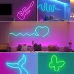 AIMENGTE WiFi LED neonski trak z aplikacijo, daljincem in glasovnim upravljanjem - 5m - slika 5