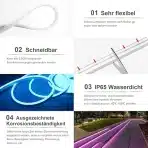 AIMENGTE WiFi LED neonski trak z aplikacijo, daljincem in glasovnim upravljanjem - 5m - slika 3