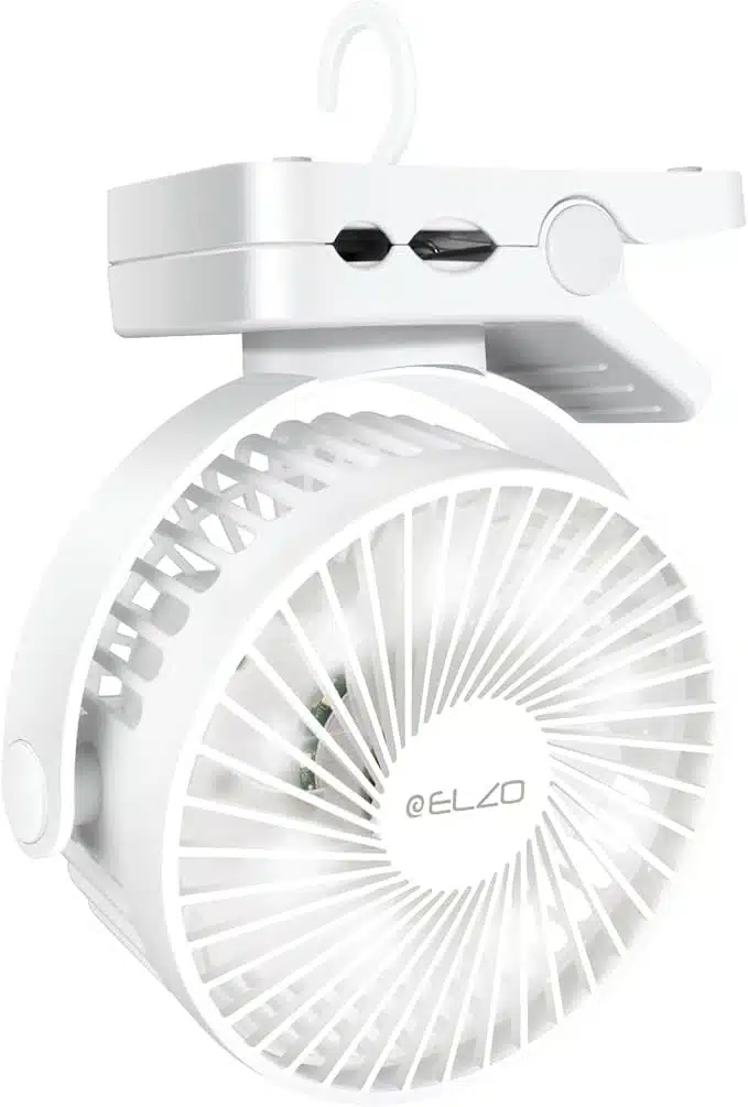 61N67vACjRL._AC_SX679_ ELZO Prenosni kamping ventilator z 12000 mAh baterijo in LED lučko - slika 1