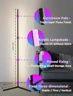 Sotipevs LED stoječa svetilka RGB 153 cm z daljincem in aplikacijo - slika 2