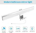 Aourow – LED svetilka za kopalniško ogledalo 40 cm - slika 2