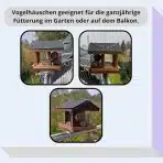 STAFECO – Ptičja krmilnica za balkon – rjava - slika 2