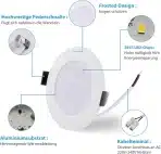 Zatemnljive vgradne LED svetilke 12 x 5 W, 4000 K - slika 2