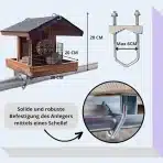 STAFECO – Ptičja krmilnica za balkon – rjava - slika 3