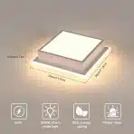 SENQIU Stropna LED svetilka 34 W, toplo bela - slika 3