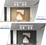 Lichtmaler stropni reflektor 4 žarnice bel - 1 komplet - slika 7