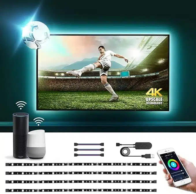 71Jzl8bl-JL._AC_SX679_ Lepro Pametni LED trak 2 m, RGB za TV osvetlitev - slika 1