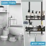 Vorlestour obešalna polica za prho brez vrtanja - črna - slika 3