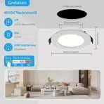 Zatemnljive vgradne LED svetilke 12 x 5 W, 4000 K - slika 3
