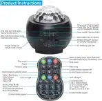 Starry Sky projektor z Bluetooth zvočnikom - črni - slika 3