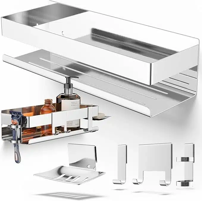 71wVGGtAPBL._AC_SX679_ HENAL kopalniški regal 5 v 1 – brez vrtanja, inox - slika 1