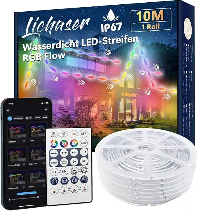 71why6bSQDL._AC_SX679_ Lichaser – 10 m RGB+IC vodoodporen LED trak za zunaj - slika 1