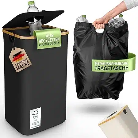 81m1WL8yXCL._AC_SY450_ Glückstoff Posoda za steklenice s torbo, črna - slika 1