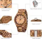 Mujuze – Unisex lesena ura iz sandalovine - slika 6