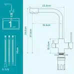 FORIOUS – Kuhinjska 3-smerna armatura kromirana - slika 2