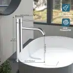 FORIOUS – Kopalniška armatura visoka, kromirana, višina 280 mm - slika 3