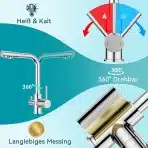 FORIOUS – Kuhinjska 3-smerna armatura kromirana - slika 4