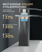 FORIOUS – Črna kopalniška armatura slapni izliv, enoročna mešalna pipa, višina 110 mm - slika 3