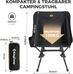 KINGCAMP ultralahki zložljivi ribiški stol z visokim naslonom - slika 5
