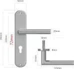 AwmnSrman Kljuka za notranja vrata PZ 72 mm – 1 set - slika 6
