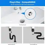 Hibbent – Sifon za pomivalno korito z gibljivo cevjo - črna - slika 6