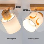 DOUGHELEC lesena stropna svetilka s 3 reflektorji - slika 3