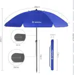 BelleMax – Vrtni senčnik 200 cm – moder - slika 2