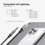 UGREEN Lightning na 3,5 mm Aux kabel 1 m – črn - slika 2