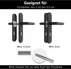 AwmnSrman Črna kljuka za notranja vrata 72 mm – 1 set - slika 5