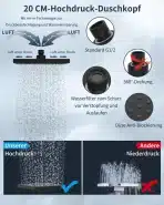 Hibbent Rain glava tuša – 200 × 200 mm - slika 7
