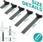 Yeabett – 2 kosa kovinskih nosilcev za police 25cm, črna) - slika 8