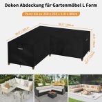 DOKON vodoodporna  zaščitna prevleka za vrtno pohištvo v obliki črke L - 250 x 250 x 110 cm - slika 2
