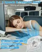 GOBRILLFUN RGB namizni ventilator – USB, 3 hitrosti, 180° nagib - slika 3