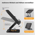 SUPEDESK črno leseno 360° nastavljivo stojalo za knjige in tablice - slika 3