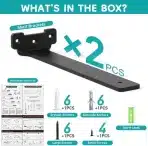 Yeabett – 2 kosa kovinskih nosilcev za police 25cm, črna) - slika 2