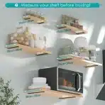 Yeabett – 2 kosa kovinskih nosilcev za police 25cm, črna) - slika 4