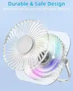 GOBRILLFUN RGB namizni ventilator – USB, 3 hitrosti, 180° nagib - slika 4