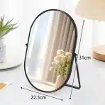 Gosider – Ovalno namizno ogledalo 31 × 22,5 cm – črno - slika 6