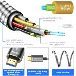 XGMATT optični HDMI 2.1 kabel, 48 Gbps, 8K/60 Hz in 4K/120 Hz - 10 m - slika 4