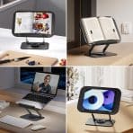 SUPEDESK črno leseno 360° nastavljivo stojalo za knjige in tablice - slika 2