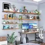 Yeabett – 2 kosa kovinskih nosilcev za police 25cm, črna) - slika 6