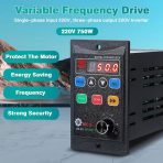 DEWIN Frekvenčni pretvornik 750 W - enofazni vhod / trifazni izhod - slika 7