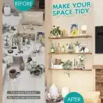 Yeabett – 2 kosa kovinskih nosilcev za police 25cm, črna) - slika 5