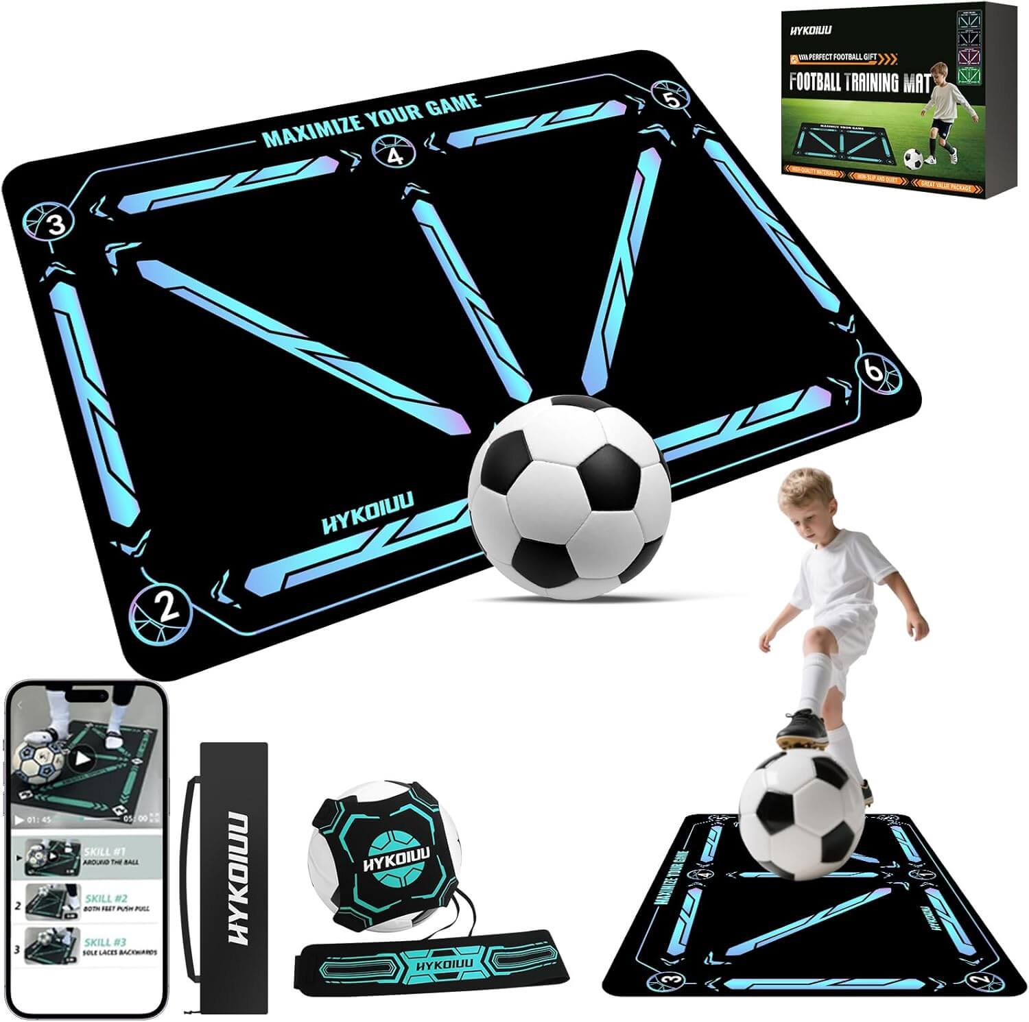 Featured image for 'HYKOIUU nogometna trening podloga z video vodičem' HYKOIUU nogometna trening podloga 60X90CM - slika 1