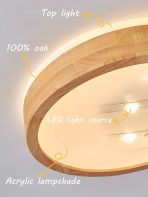 BAEROLC Zatemnljiva LED stropna svetilka iz lesa z daljinskim upravljalnikom - 40 cm - slika 5
