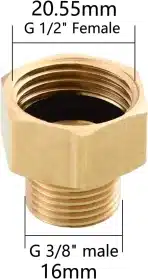 Tecmolog medeninasti redukcijski adapter – 2 kosa, 1/2" na 3/8" - slika 6
