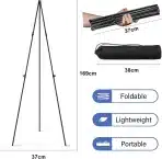 ZEXUPORIUM – Stojalo za platno 160 cm, črno - slika 2